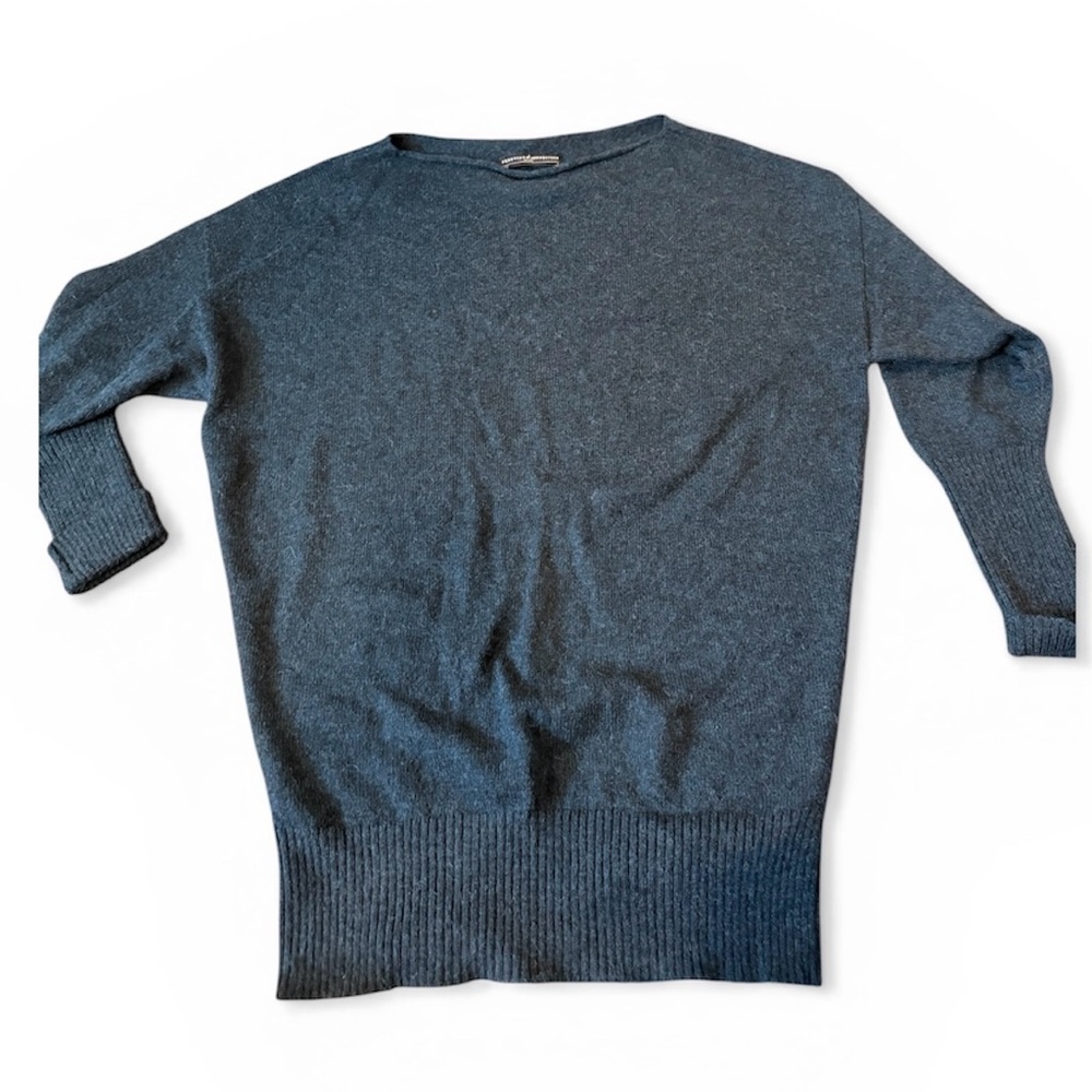 Peruvian Connection Women's Salerno Neck Sweater in blue grey